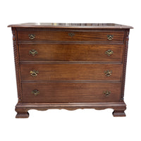 Ornate 4-Drawer Chest with Carved Rope-Style Columns