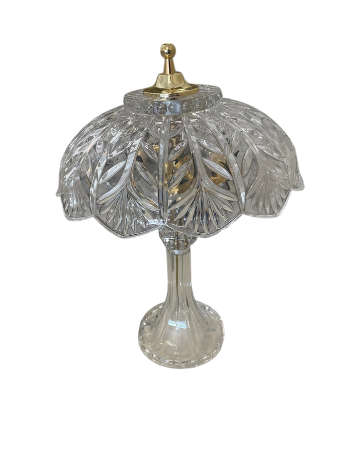 Cut Glass and Brass Table Lamp