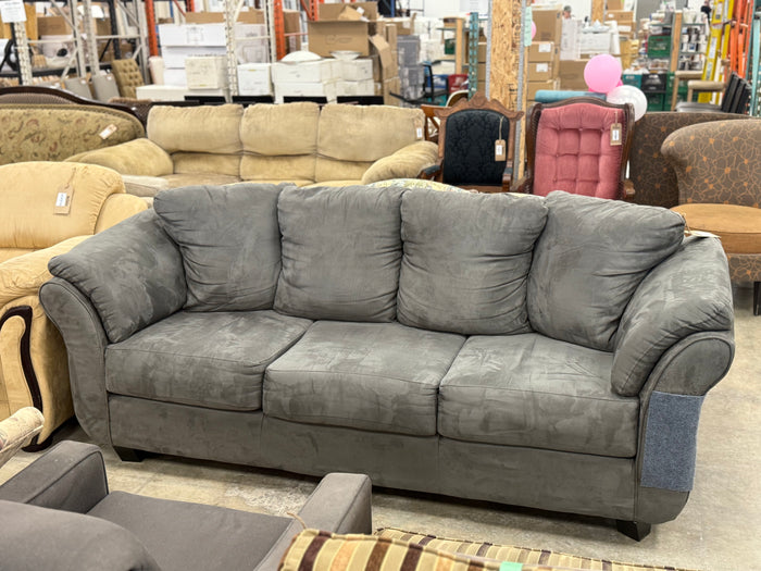 Dark Grey 3-Seater Upholstered Sofa