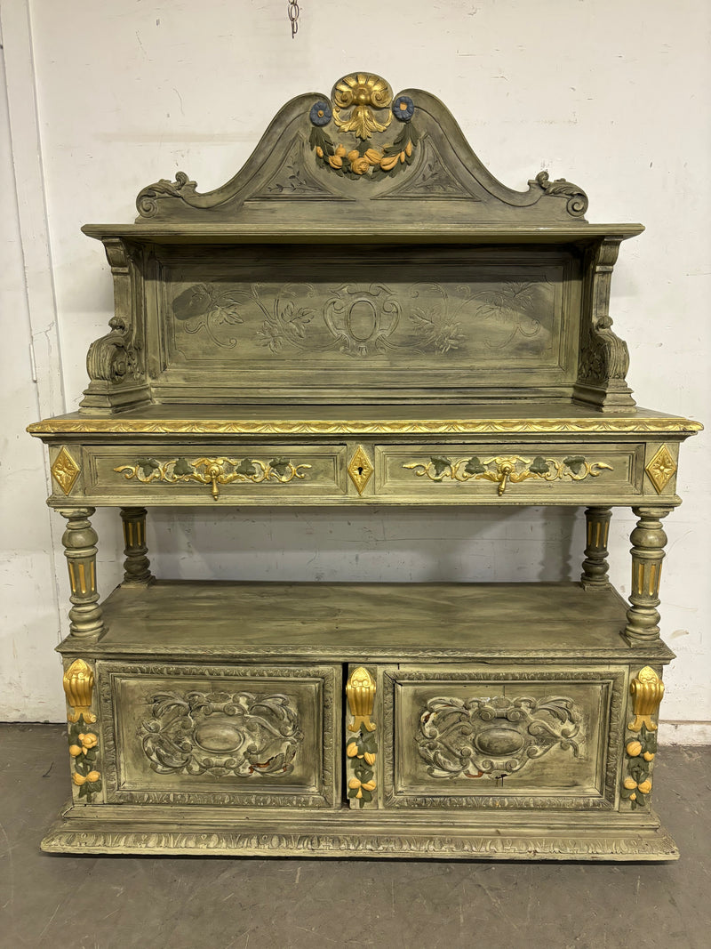 Antique French Green 3 Piece Buffet