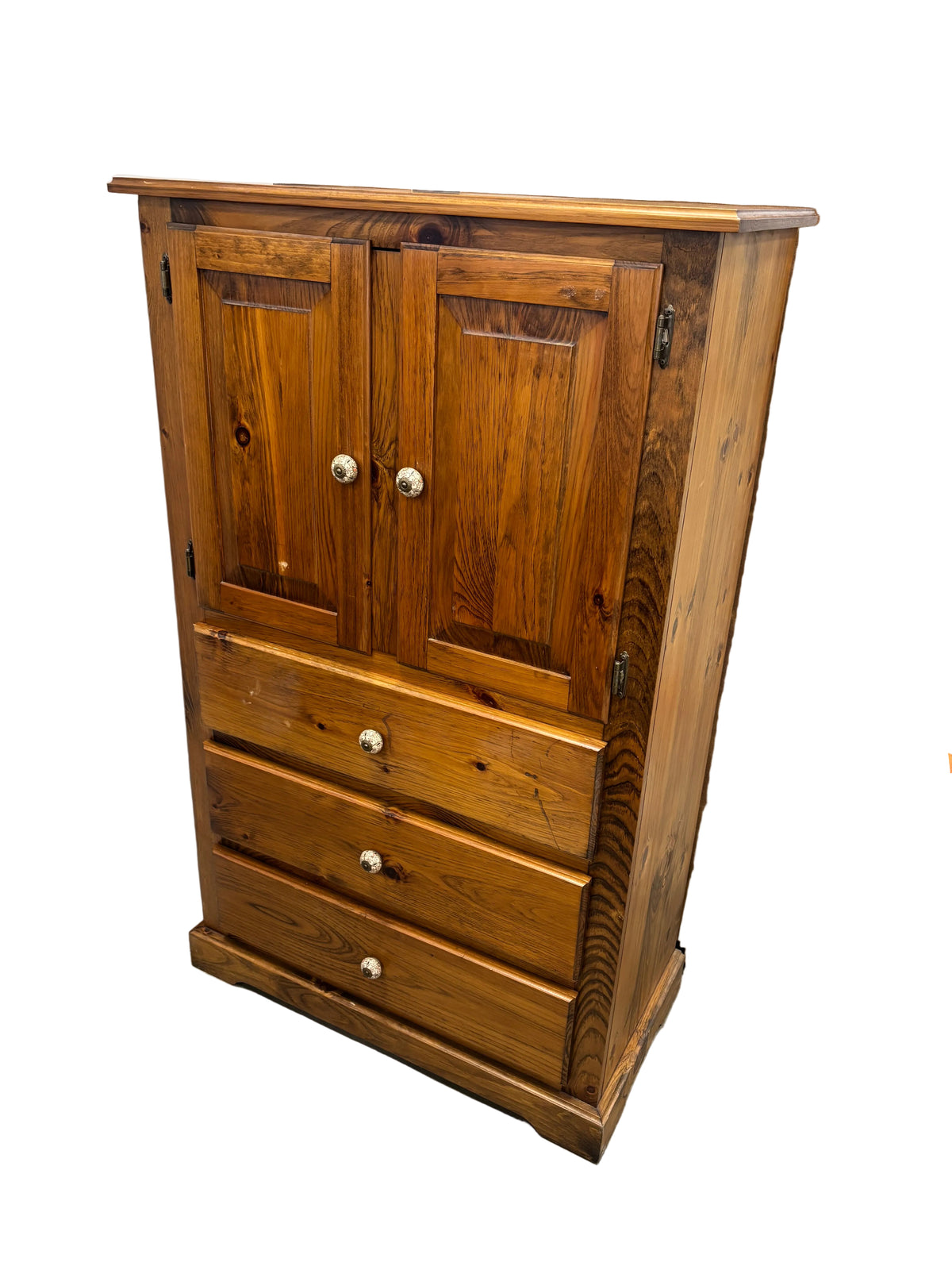 Golden Oak Tone Wooden Armoire