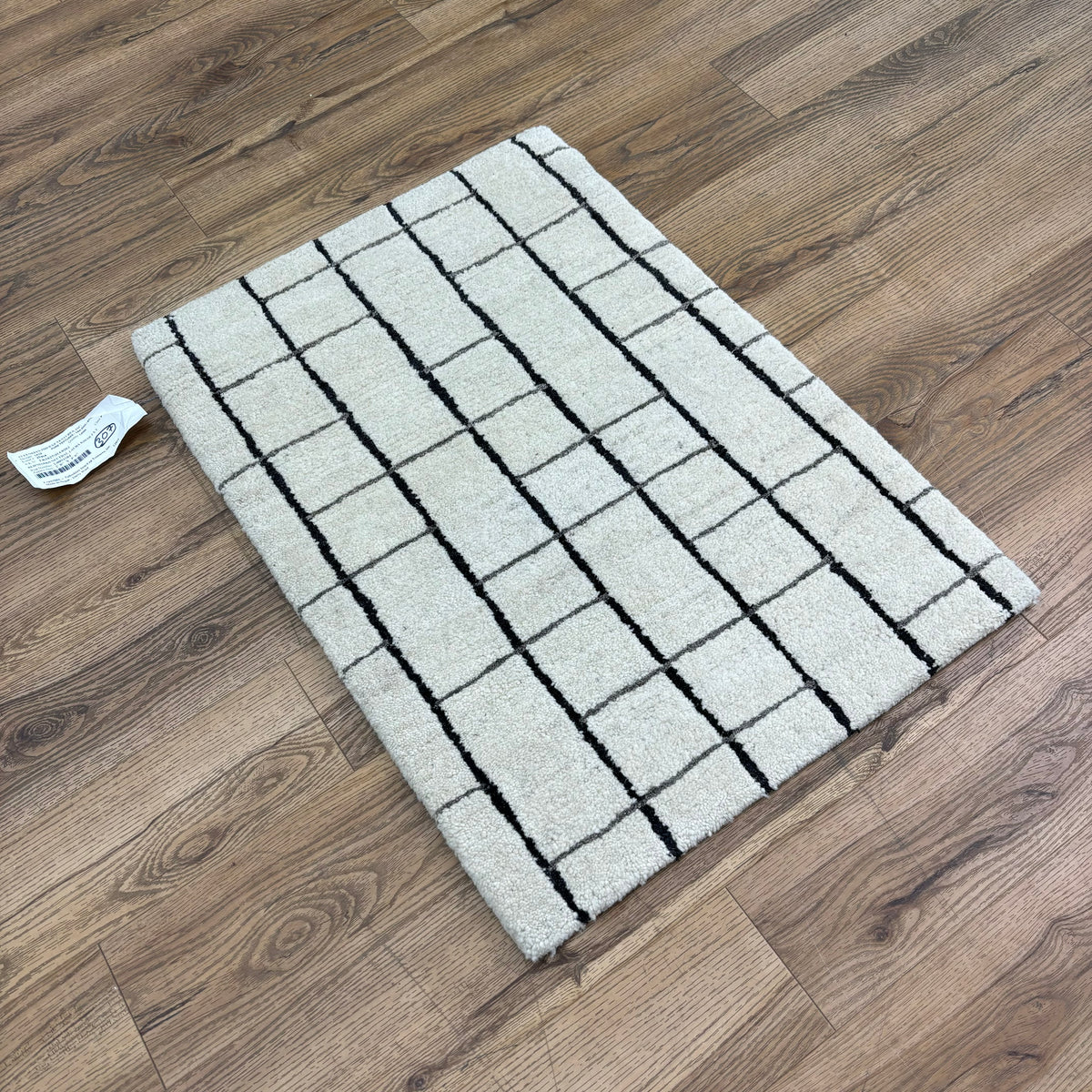 2x3-ft Blipmarks Neutral Laura Kirar Rug, 100% Wool, 2-0094104