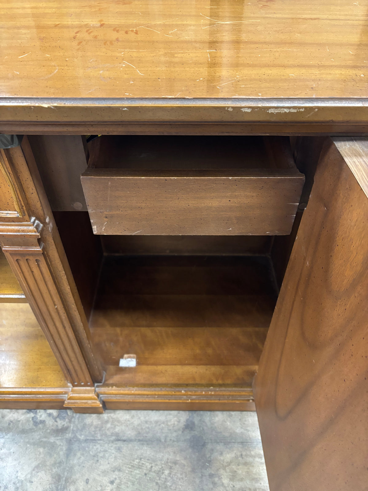 Wooden Drop-Leaf Buffet Cabinet