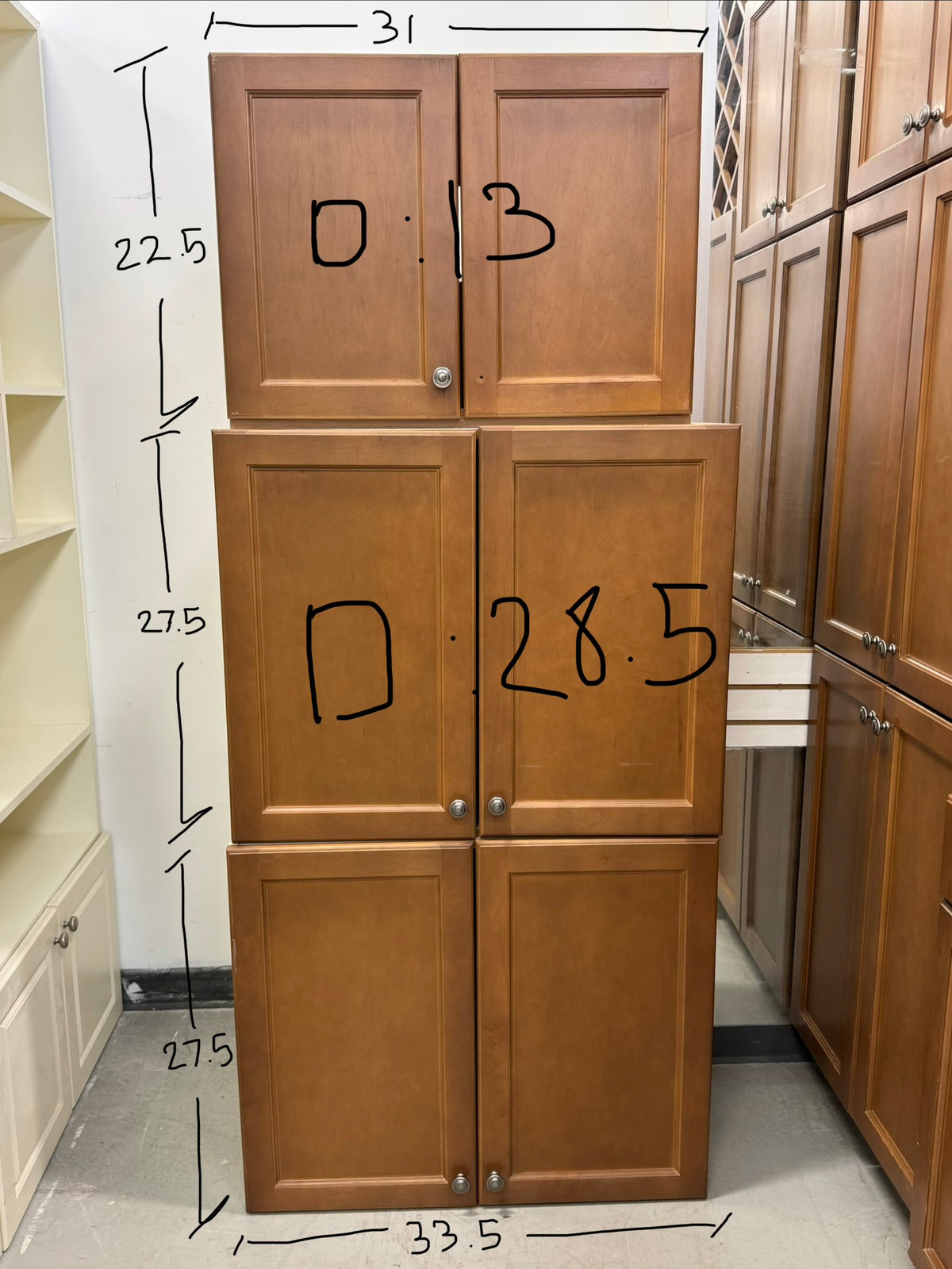 Set 24 Pieces Brown Shaker Panel kitchen Cabinets