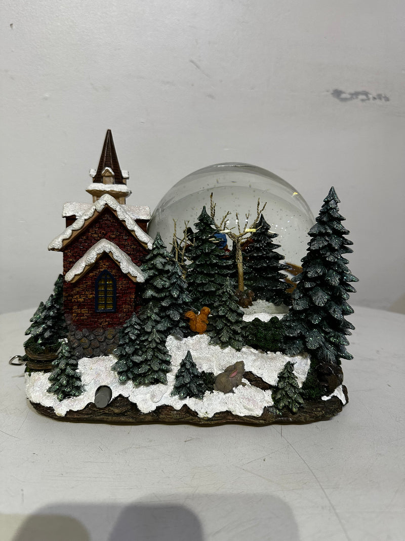 Musical Snow Globe That Plays the Tune "We Wish You a Merry Christmas”