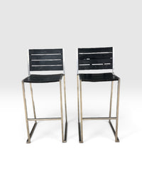 Set of 2 Mountain House Barstools with Stainless Steel Frame