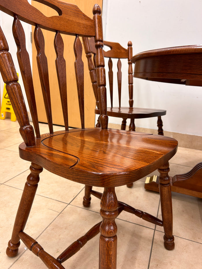 Solid Oak Dining Set - Round Table