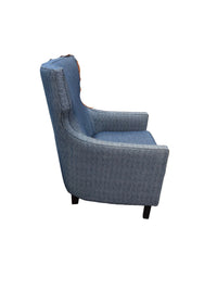 Blue Patterned Accent Chair