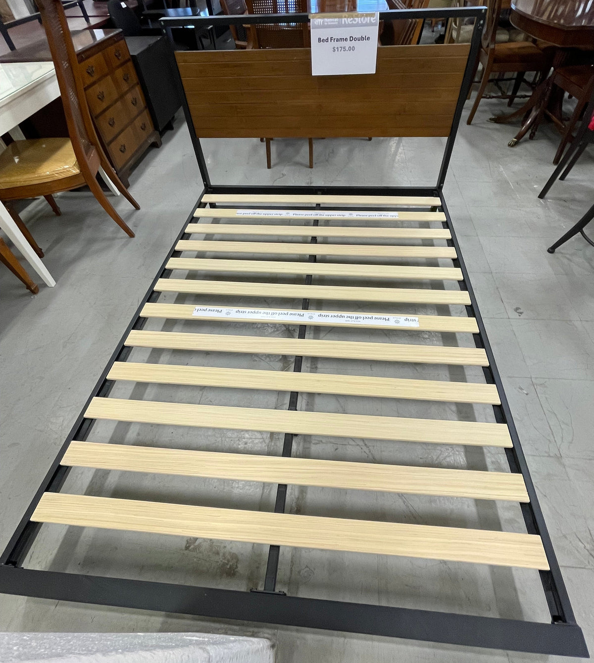 Double Bed Frame in Black Matte Metal