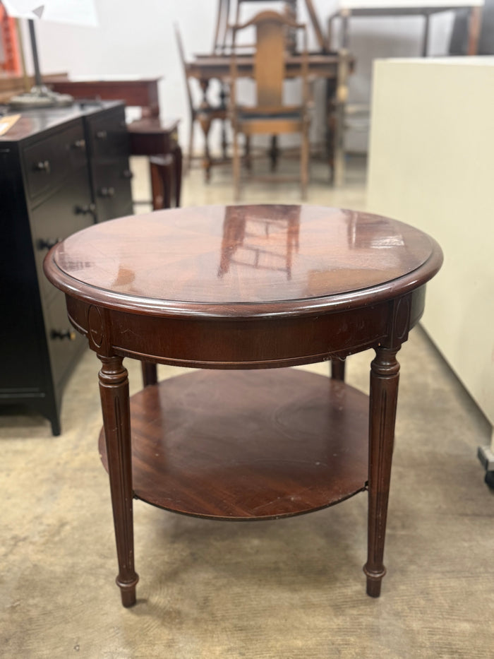 Dark Brown Circular Side Table