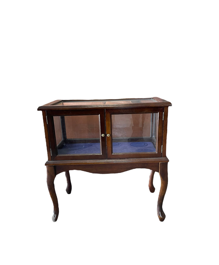 Solid Wood Glass Top Console Display Table
