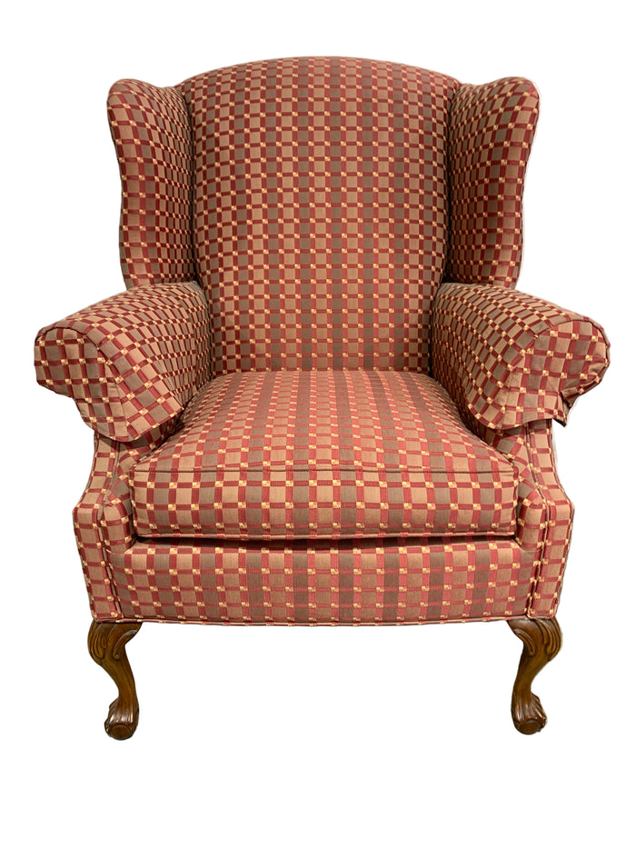 Sterling Checkered Wing Chair