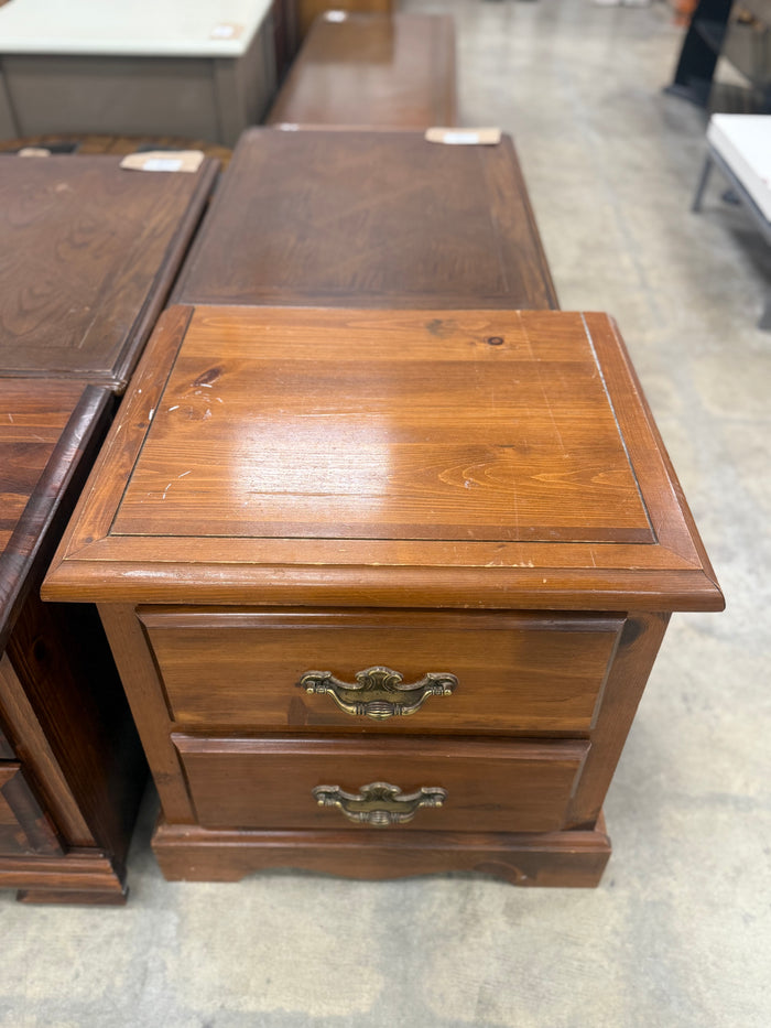 Small Honey Brown Wooden Nightstand