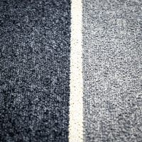 9.84" x 39.36" Striped Carpet Tiles in Modern Grey and Black - 20 pcs (53.8 sq. ft./box)