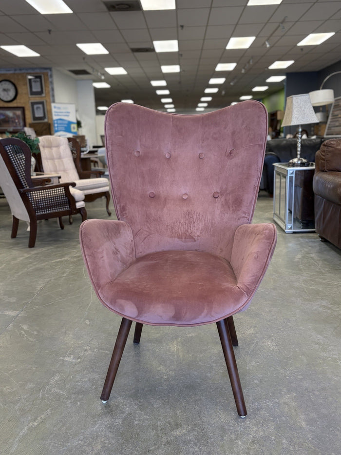 Fauteuil En Velours Rose