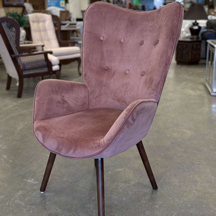 Fauteuil En Velours Rose