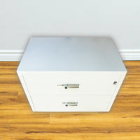 Fire-Resistant 2-Drawer Filing Cabinet in White, 29" Tall, Anti-Rust Heavy-Gauge Steel