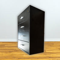 Fire-Resistant 4-Drawer Filing Cabinet in Black, 55" Tall, Anti-Rust Heavy-Gauge Steel