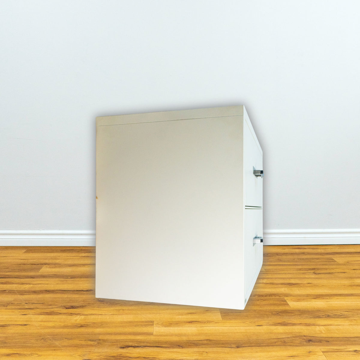 Fire-Resistant 2-Drawer Filing Cabinet in White, 29" Tall, Anti-Rust Heavy-Gauge Steel