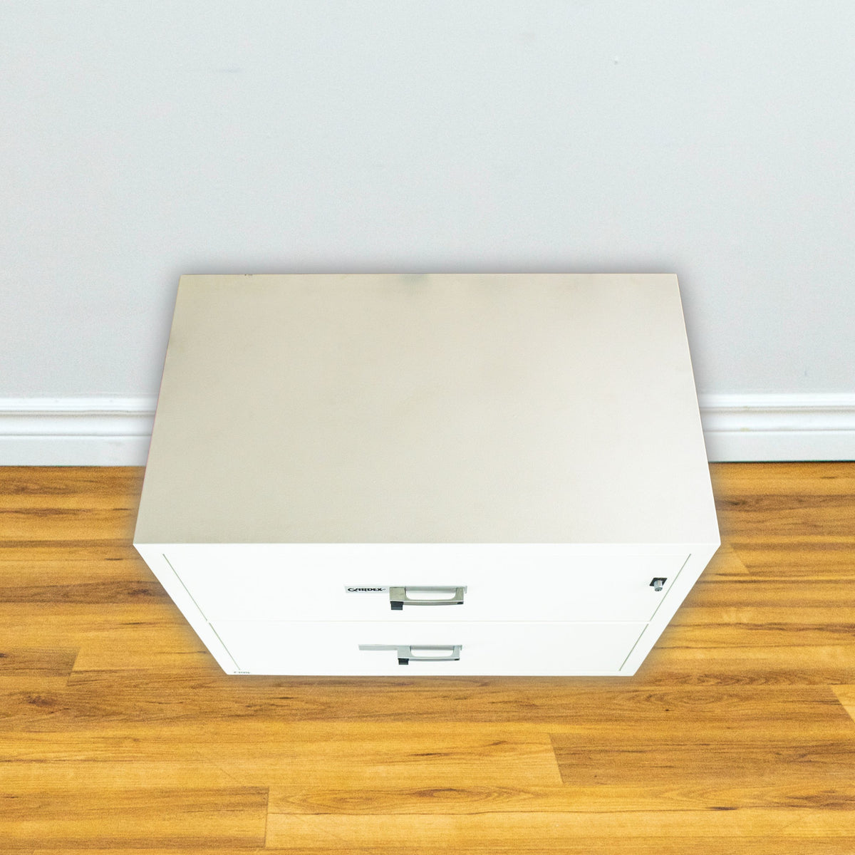 Fire-Resistant 2-Drawer Filing Cabinet in White, 29" Tall, Anti-Rust Heavy-Gauge Steel