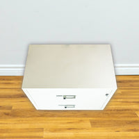 Fire-Resistant 2-Drawer Filing Cabinet in White, 29" Tall, Anti-Rust Heavy-Gauge Steel