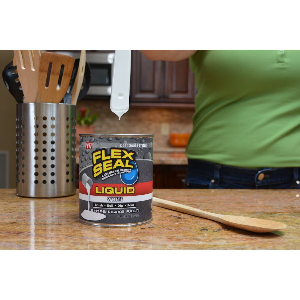 Flex Seal Liquid White, 128 oz. Liquid Rubber Sealant Coating