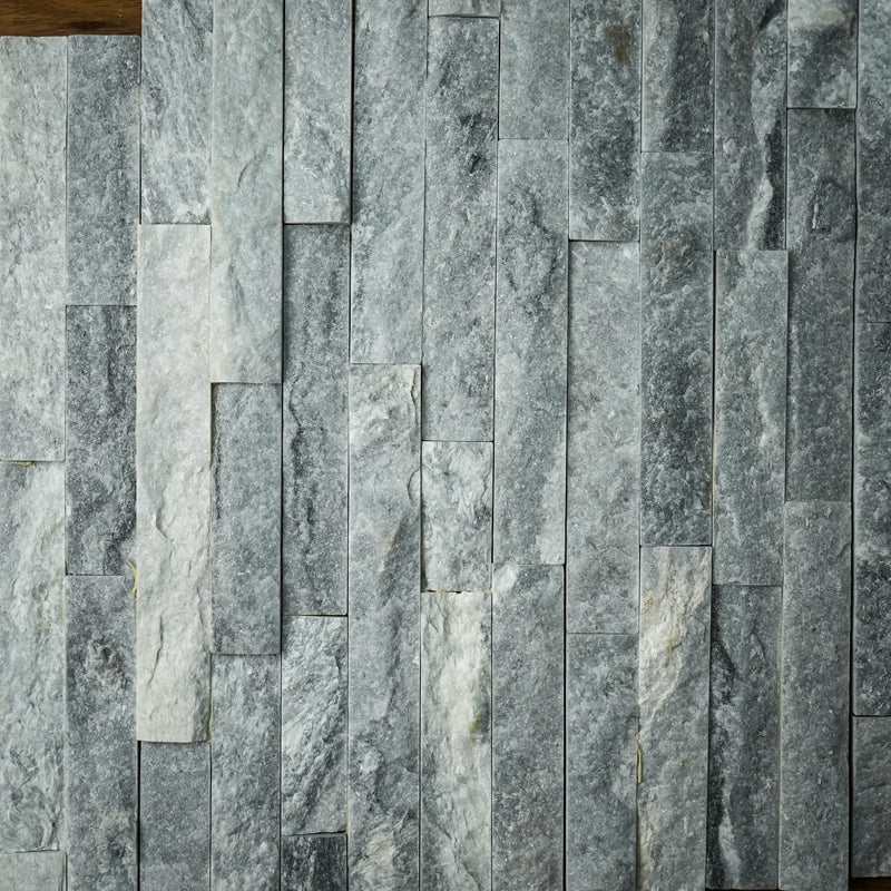 6" x 24" Interlocking Stacked Stone Panels Wall Tile in Alaska Gray 6 Sq. Ft. (6pcs Per Box)