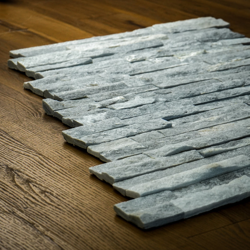 6" x 24" Interlocking Stacked Stone Panels Wall Tile in Alaska Gray 6 Sq. Ft. (6pcs Per Box)