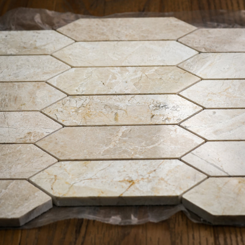 2" x 6" Marble Polished Mosaic Tile in Beige – 6.25 sq. ft. (5 per box)