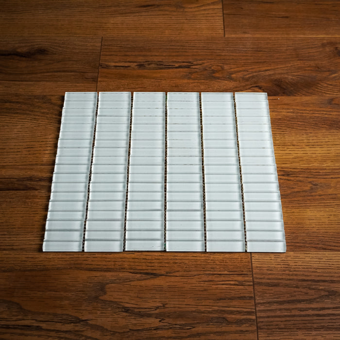 12" x 12" ES58 White Glass Tiles - 11 sq. ft. (11 per box)