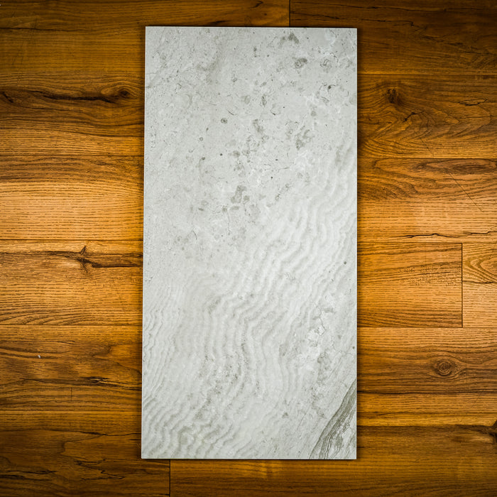 14.65" x 29.3" Tau Litium Silver Rectified Tiles  18.19 sq. ft. (6 per box)