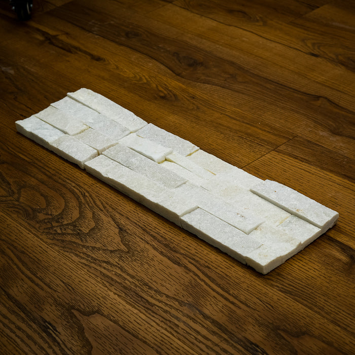 6" x 23" White Stacked Natural Stone Tiles  5.80 sq. ft. (6 per box)