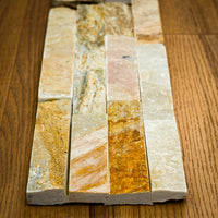 6" x 23" Yellow Stacked Natural Stone Tiles  5.80 sq. ft. (6 per box)