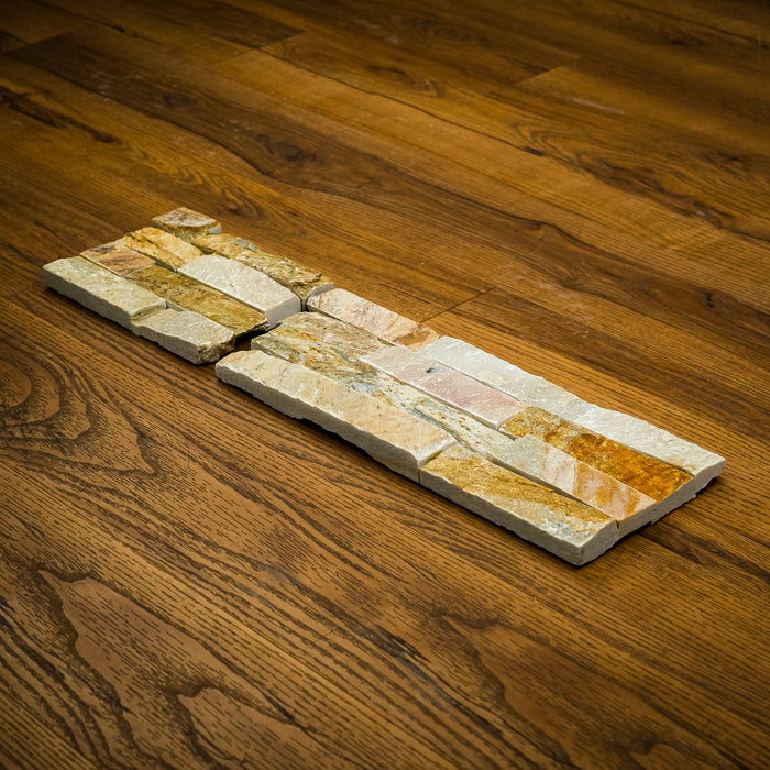 6" x 23" Yellow Stacked Natural Stone Tiles  5.80 sq. ft. (6 per box)