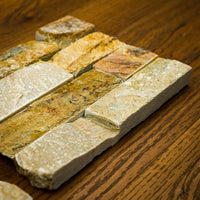 6" x 23" Yellow Stacked Natural Stone Tiles  5.80 sq. ft. (6 per box)