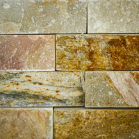 6" x 23" Yellow Stacked Natural Stone Tiles  5.80 sq. ft. (6 per box)