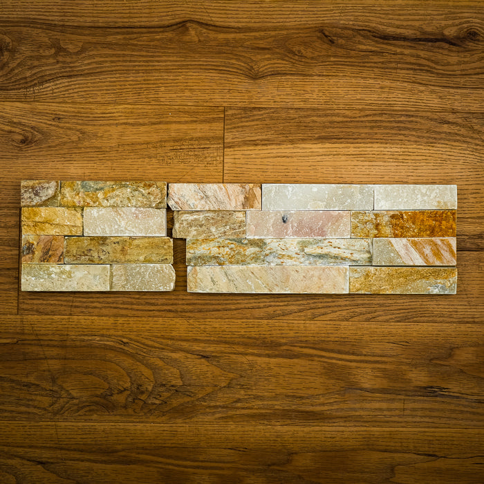 6" x 23" Yellow Stacked Natural Stone Tiles  5.80 sq. ft. (6 per box)