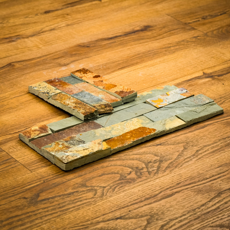 6" x 23" Rusty Stacked Natural Stone Tiles  5.80 sq. ft. (6 per box)