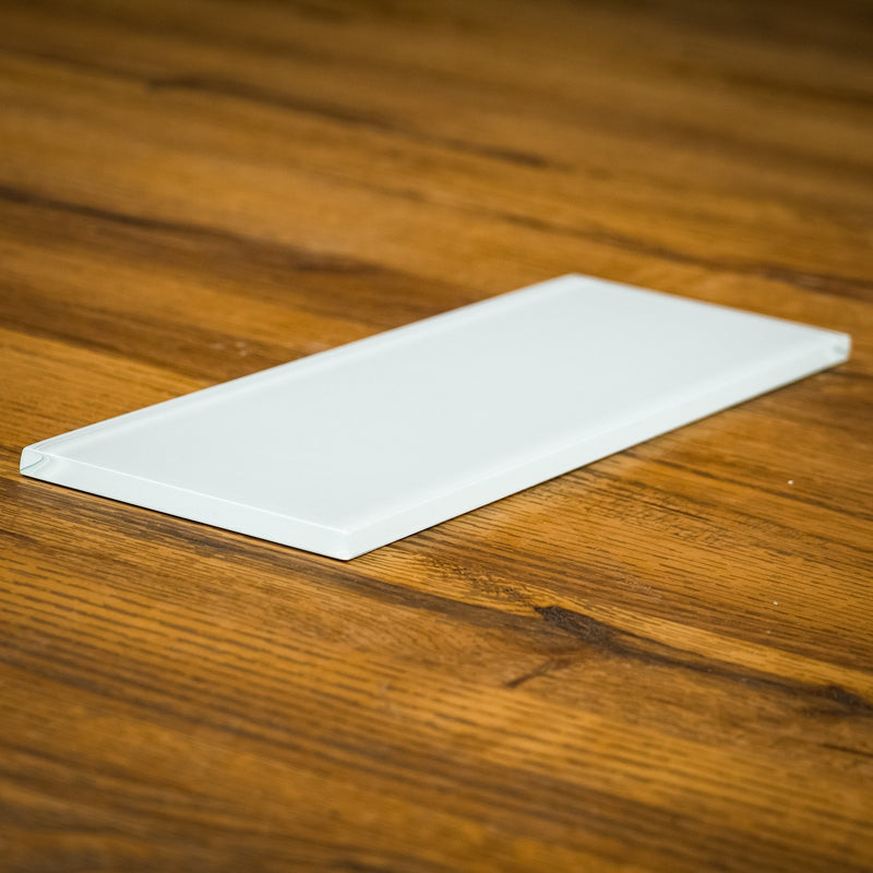 4" x 12" White Glossy ES58 Glass Tiles - 6.66 sq. ft. (20 per box)