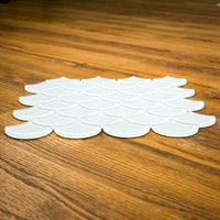 12" x 12" ES58 Fan Superwhite Gloss Glass Mosaic Tiles  10 sq. ft. (10 per box)