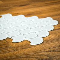 12" x 12" ES58 Fan Superwhite Gloss Glass Mosaic Tiles  10 sq. ft. (10 per box)