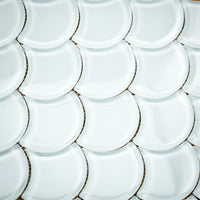 12" x 12" ES58 Fan Superwhite Gloss Glass Mosaic Tiles  10 sq. ft. (10 per box)