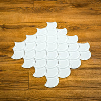 12" x 12" ES58 Fan Superwhite Gloss Glass Mosaic Tiles  10 sq. ft. (10 per box)