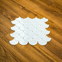 12" x 12" ES58 Fan Superwhite Gloss Glass Mosaic Tiles  10 sq. ft. (10 per box)
