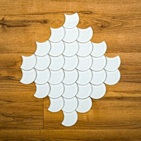 12" x 12" ES58 Fan Superwhite Gloss Glass Mosaic Tiles  10 sq. ft. (10 per box)