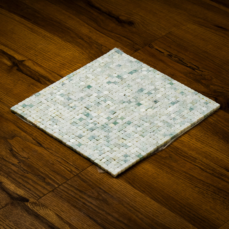 12" x 12" Mint-Green Marble Mosaic Tiles  11 sq. ft. (11 per box)