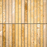 12" x 12" Brown TravNoce-P Marble Mosaic Tiles  11 sq. ft. (11 per box)