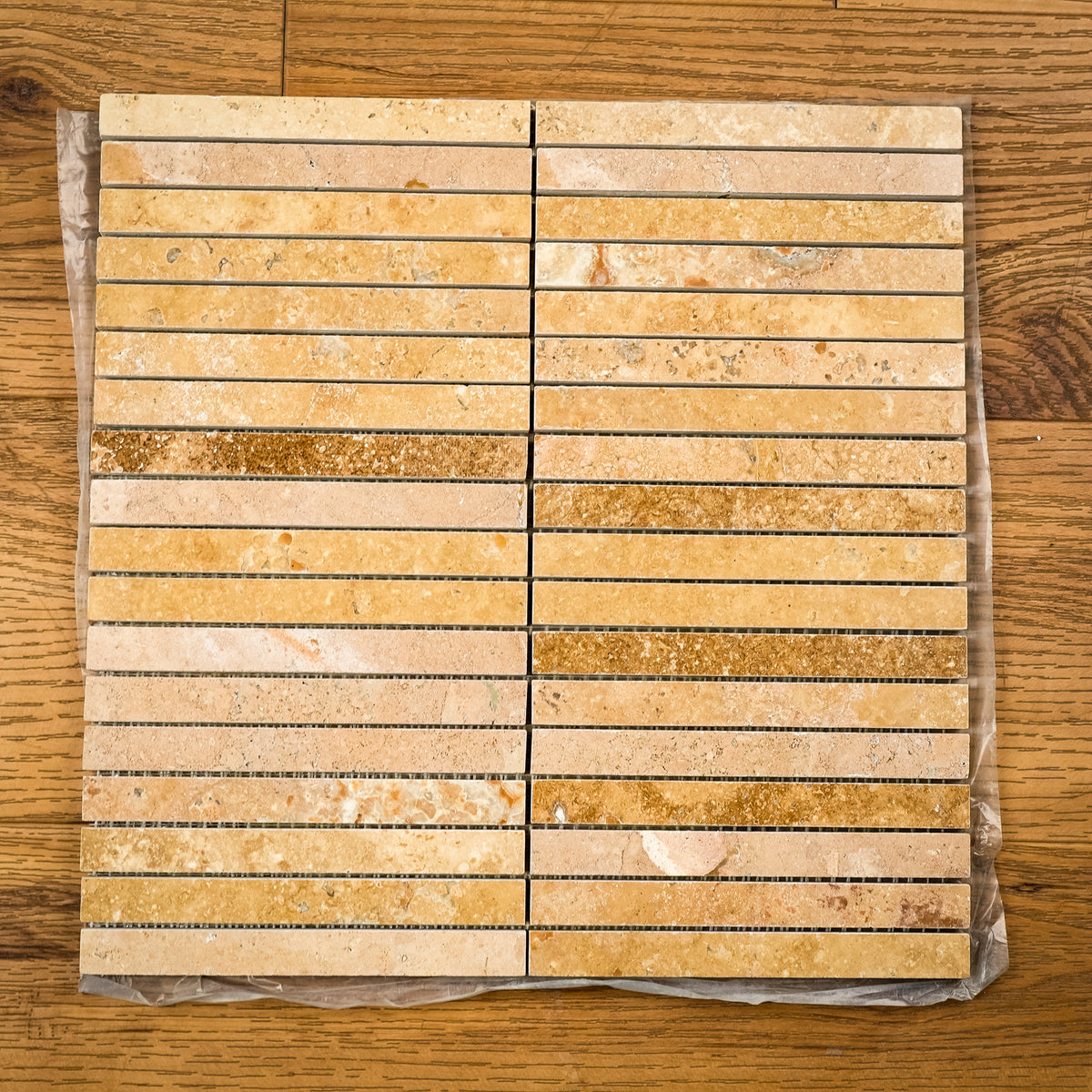 12" x 12" Brown TravNoce-P Marble Mosaic Tiles  11 sq. ft. (11 per box)