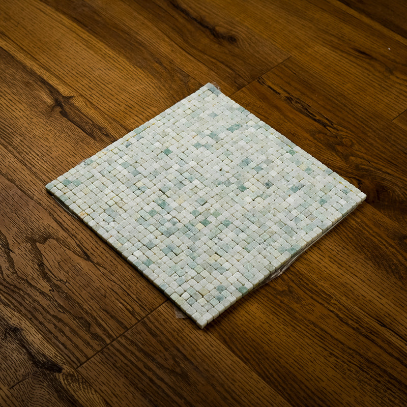 12" x 12" Mint-Green Marble Mosaic Tiles  11 sq. ft. (11 per box)
