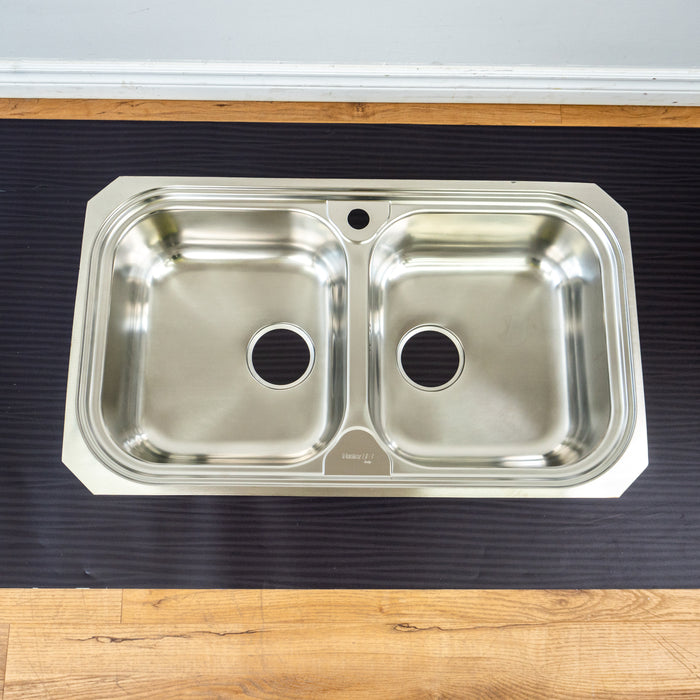 Foster Double Kitchen Sink - Stainless Steel